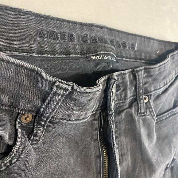 American Eagle Slim Jeans 32X31 Next Level Flex Slim Stretch Black Distressed - Picture 4 of 12